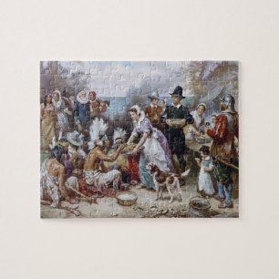Das erste Erntedankfest von Jean Ferris ca. 1912 Puzzle