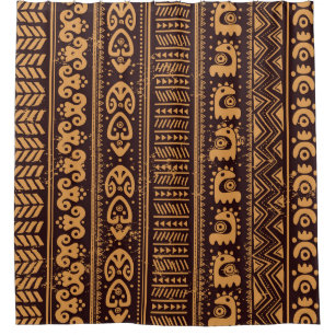 Das erste ethnische, nahtlose Stammesmuster. Duschvorhang