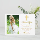 Das erste Foto der heiligen Kommunion Dankeskarte (Stehend Vorderseite)