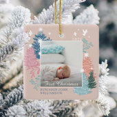 Das erste Foto des Baby's Christmas Pine Tree Fore Keramikornament