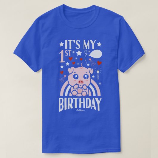 Das erste Geburtstags-Schwein T-Shirt (Design vorne)