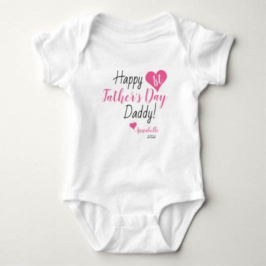 Das erste Geschenk des Vaters Pink Baby Girl Daugh Baby Strampler (Vorderseite)