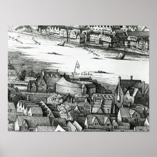 Das erste Globe Theater oder das Rose Theater Poster (Vorne)