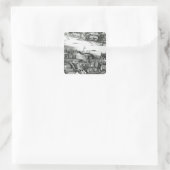 Das erste Globe Theater oder das Rose Theater Quadratischer Aufkleber (Tasche)