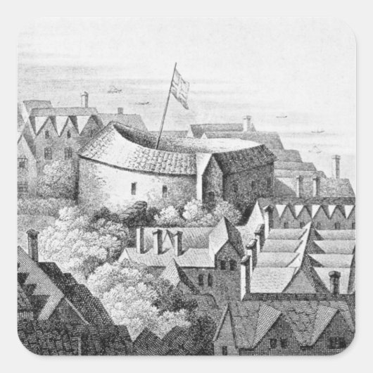 Das erste Globe Theater oder das Rose Theater Quadratischer Aufkleber (Vorderseite)