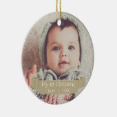 Das erste goldene Foto des Babys Keramik Ornament (Rechts)