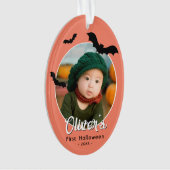 Das erste Halloween-Black-Bats-Foto des Babys Ornament (Vorderseite)