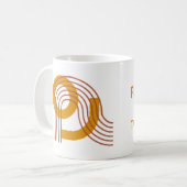 Das Erste ist Kaffee (in Gelb) Kaffeetasse (Vorderseite Links)