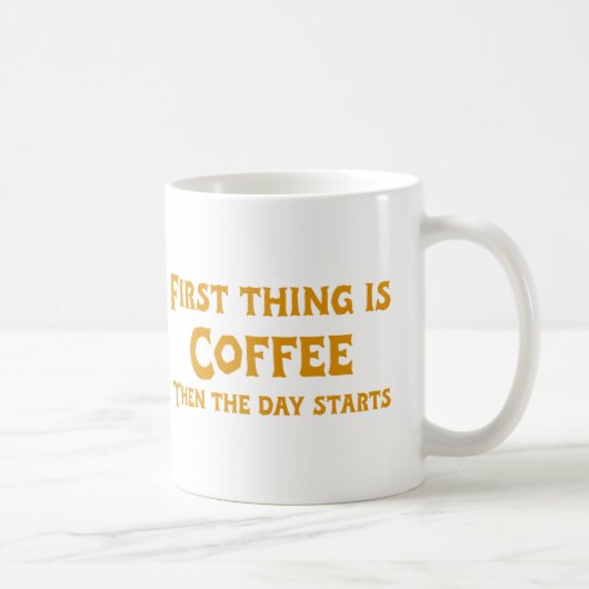 Das Erste ist Kaffee (in Gelb) Kaffeetasse (Rechts)