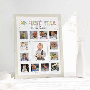 Das erste Jahr des Babys, das neutrale Gender Keep Fotodruck
