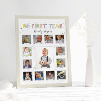 Das erste Jahr des Babys, das neutrale Gender Keep Fotodruck