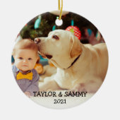 Das erste Jahr des Niedlichen Namens für das Foto Keramik Ornament (Vorne)