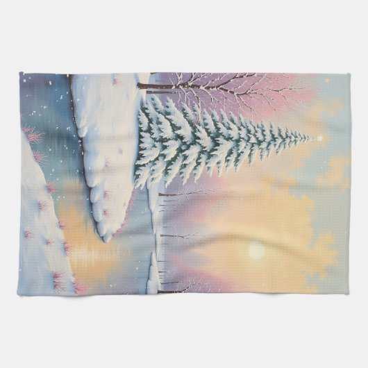 Das erste Licht des Winters Geschirrtuch (Horizontal)