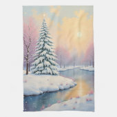 Das erste Licht des Winters Geschirrtuch (Vertikal)