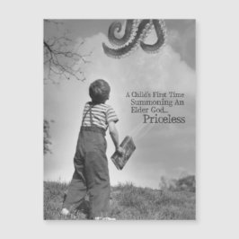 Das erste Mal des Kindes, das einen älteren Gott Magnetkarte