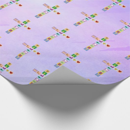 Das erste Papier für das Kreuzsymbol der Heiligen  Geschenkpapier (Ecke)