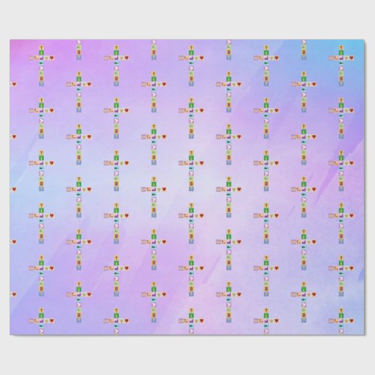 Das erste Papier für das Kreuzsymbol der Heiligen Geschenkpapier (Flach)