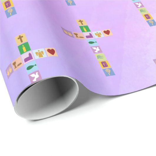 Das erste Papier für das Kreuzsymbol der Heiligen Geschenkpapier (Rolleneckpunkt)