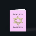 Das erste Passahfest des Babys Karte<br><div class="desc">Feiern Sie das erste Passahfest des Babys mit jüdischen Stern- und Matzohgeschenken für die jüdischen Feiertage und Babykleid für das seder.</div>