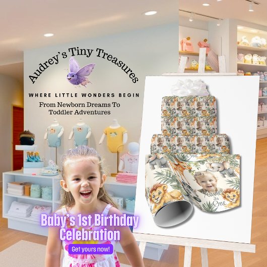 Das erste Safari-Wrapping-Papier von Boy zum Gebur Geschenkpapier