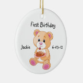 Das erste Teddy-Bärendekor Ihres Kindes Keramik Ornament (Rechts)