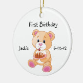 Das erste Teddy-Bärendekor Ihres Kindes Keramik Ornament (Links)