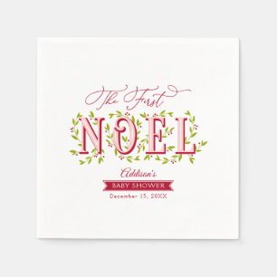 Das erste Weihnachten Baby Girl Weihnachtsdusche Serviette