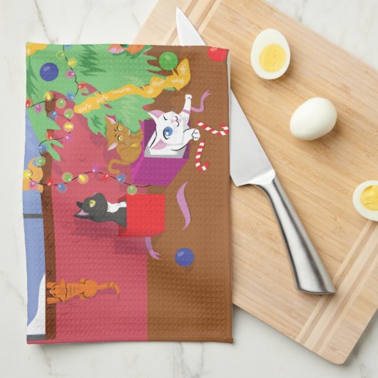 Das erste Weihnachten der Kätzchen Handtuch (Viertel Falte)