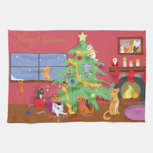 Das erste Weihnachten der Kätzchen Handtuch