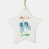 Das erste Weihnachten des Babys (Junge) Keramikornament (Rechts)