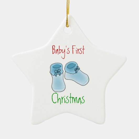 Das erste Weihnachten des Babys (Junge) Keramikornament (Vorne)