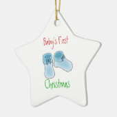 Das erste Weihnachten des Babys (Junge) Keramikornament (Links)