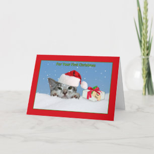 Das erste Weihnachten des Babys, Katze im Schnee