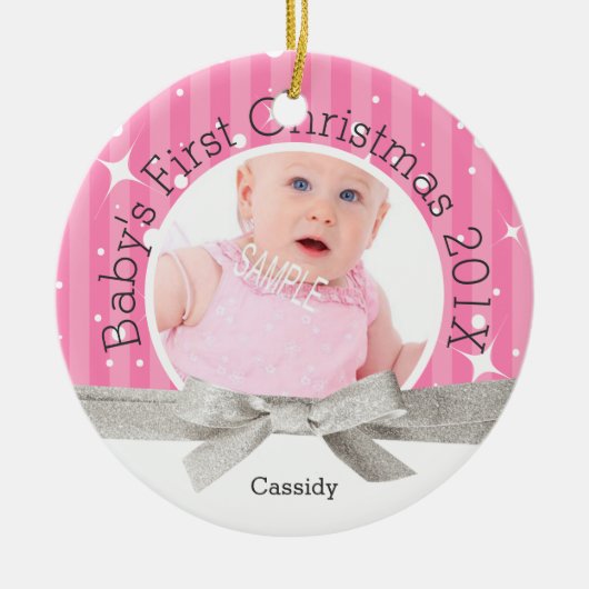 Das erste Weihnachten des Babys Keramik Ornament (Vorne)