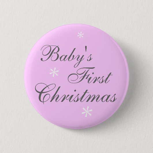 Das erste Weihnachten des Babys (Mädchen) - Knopf Button (Vorderseite)