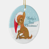 Das erste Weihnachten des Babys (Ren) Keramikornament (Rechts)