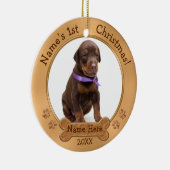 Das erste Weihnachten des Hundes verziert Text und Keramik Ornament (Rechts)