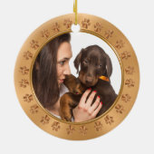 Das erste Weihnachten des Hundes verziert Text und Keramik Ornament (Hinten)