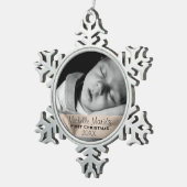 Das erste Weihnachten des kundenspezifischen Schneeflocken Zinn-Ornament (Rechts)