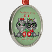 Das erste Weihnachten des kundenspezifischen Silbernes Ornament (Rechts)