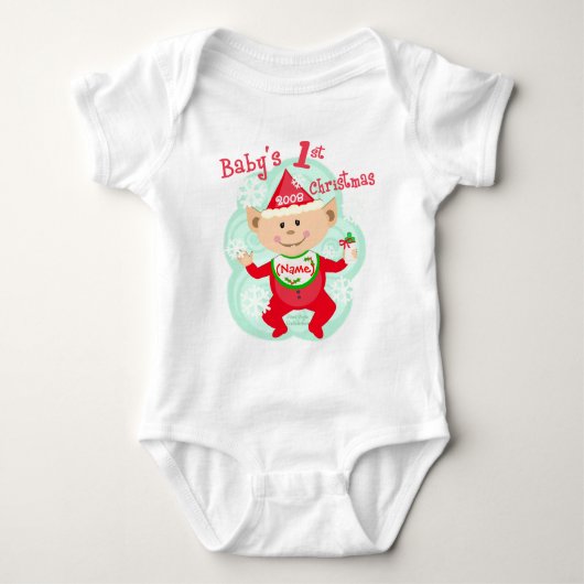 Das erste Weihnachten des personalisierten Babys Baby Strampler (Vorderseite)