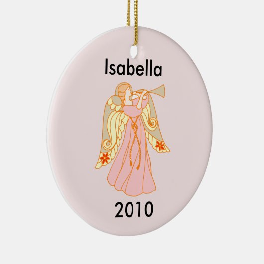 Das erste Weihnachten des rosa Engels-Babys Keramikornament (Rechts)