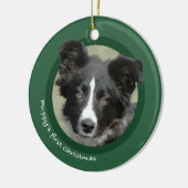 Das erste Weihnachten des Welpen (Border-Collie) Keramik Ornament (Links)