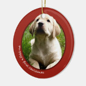 Das erste Weihnachten des Welpen (Labrador Keramik Ornament (Links)