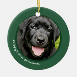 Das erste Weihnachten des Welpen (Labrador Keramik Ornament