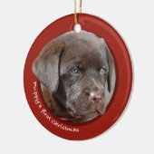 Das erste Weihnachten des Welpen (Labrador Keramik Ornament (Links)