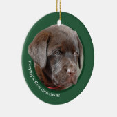 Das erste Weihnachten des Welpen (Labrador Keramikornament (Rechts)