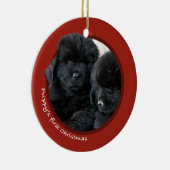 Das erste Weihnachten des Welpen (Neufundland) Keramikornament (Rechts)