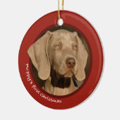 Das erste Weihnachten des Welpen (Weimaraner) Keramik Ornament (Links)