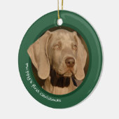 Das erste Weihnachten des Welpen (Weimaraner) Keramikornament (Links)